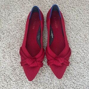 Rothy's Pointed Knot Flats in Red 9.5